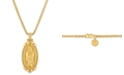 Esquire Men's Jewelry Our Lady of Guadalupe 24" Pendant Necklace in 14k Gold-Plated Sterling Silver, Created for Macy's